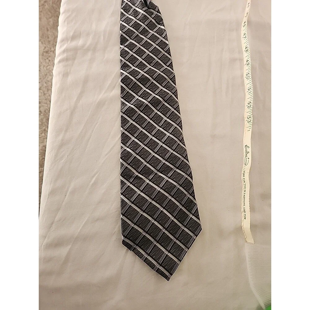 Stafford Black and Gray Men's Tie 59 Inches Long 4 Inches Wide